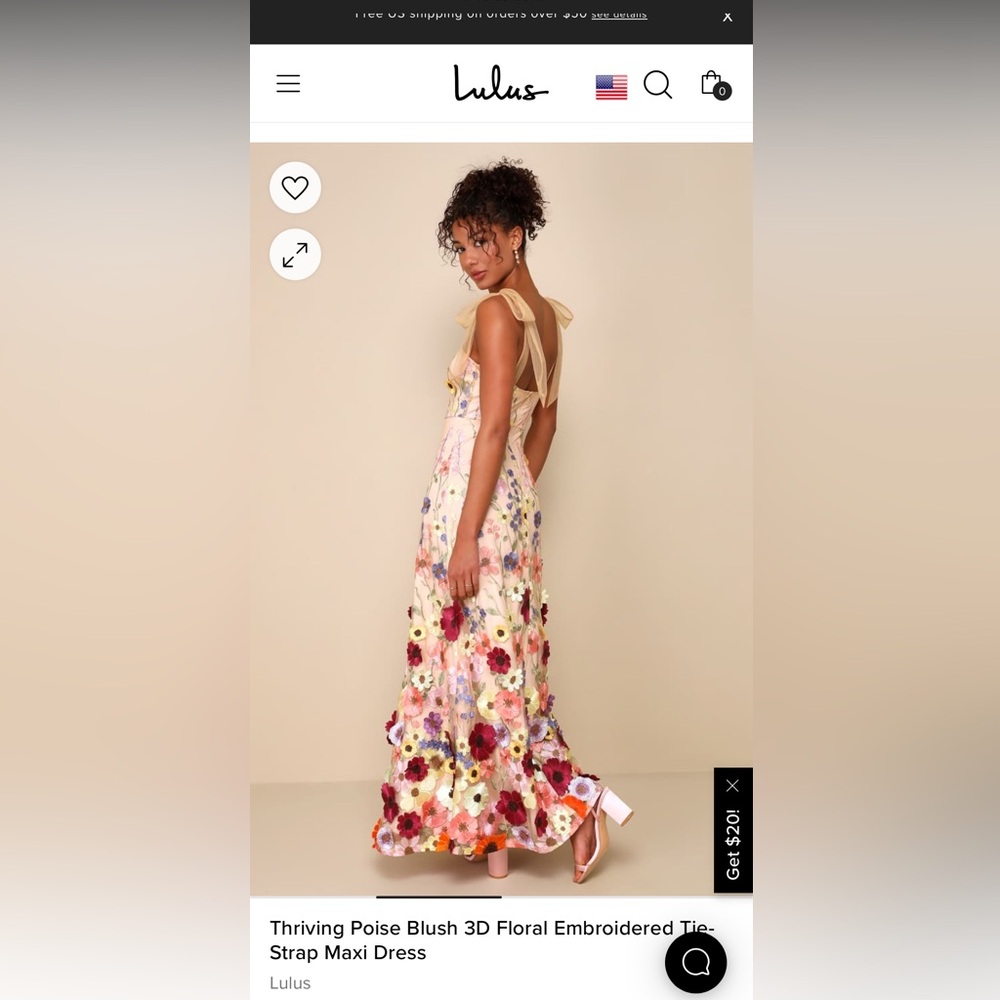 Lulus floral embroidered dress